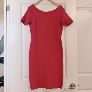 NEW BCBG MAXAZRIA Kisha Short Sleeve Bodycon Dress, magenta pink, size large